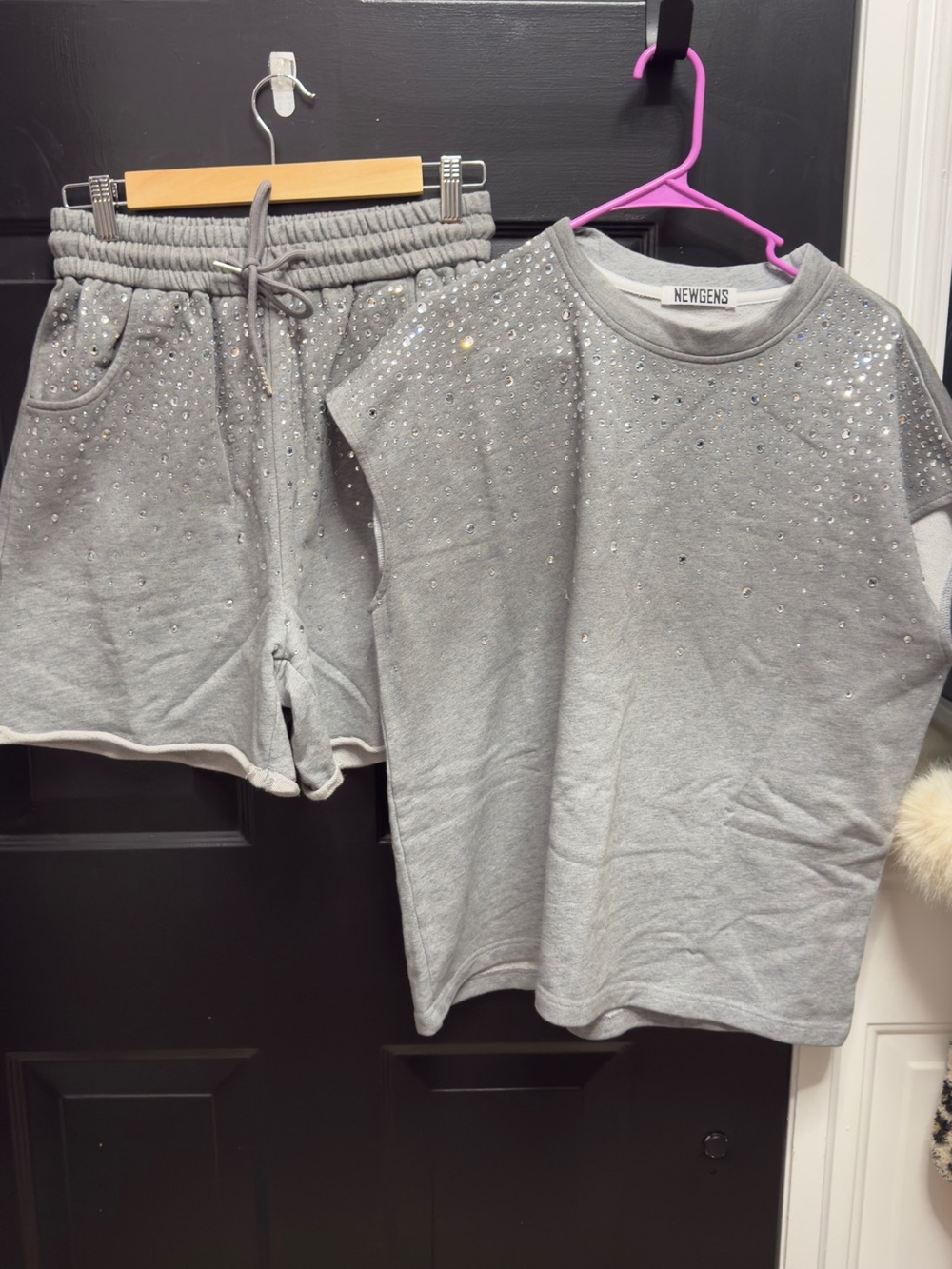 NWOT women’s Gray Sparkle Short Set - Cozy Loungewear/Sleepwear